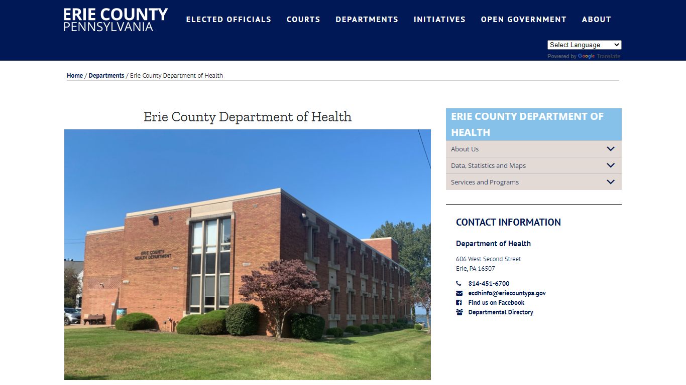 Erie County Department of Health - Erie County, PA